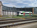 Auf der Drehscheibe im ehemaligen Bw Meiningen stand,am 29.Mai 2020,der STB VT 112.