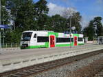 Aus Wernshausen angekommen ist,am 31.Mai 2020,der STB VT 127 in Zella Mehlis auf Gleis 4