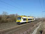 Appenweier - 18.02.2019 : RegioSchuttle der SWEG VT 512 und VT 509 zwischen Strassburg und Offenburg unterwegs.