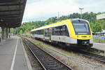 SWEG 622 817 steht im Bahnhof Sigmaringen am 13.