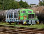 Frisch überholt - Werkslok 3 312 109 und Schutzwagen der Suiker Unie / Zuckerfabrik Anklam am 27.08.2015.