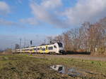 Transregio-460 512+012+Transregio-460 501+001   Mittelrheinbahn unterwegs auf der linken Rheinstrecke in Schwadorf Richtung Bonn.