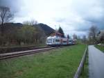 BOB Zug aus Mnchen, zur Weiterfahrt nach Bayrisch Zell.
In Schliersee ndert der Zug die Richtung.01.05.08 