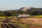 VT 110 und VT 113 der BOB bei einer Sonderfahrt von Schnaittenbach nach Amberg am 15.10.2011 bei Hirschau.