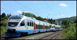 Bayerische Oberlandbahn GmbH VT 0001 (643 108) und VT 0006 (643 113) auf der Fahrt von Halberstadt nach Lenggries im Bahnhof Sterbfritz am 20.05.14