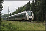 Der MRB ET 1440212 ist hier bei Geiersberg am 25.6.2021 um 15.13 Uhr von Plauen kommend nach Hof unterwegs.