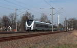 Am 25.03.2017 passiert 1440 213 mit dem RE26972 (Dresden Hbf - Hof Hbf)die Ortslage von Mosel.