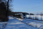 Winteridylle im Vogtland am 4.2.2019 hier kurz vor Herlasgrün mit der MRB 1 440 von Hof nach Dresden