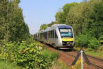 MRB 648 297 und 648 296 erreichen als RE6 (Leipzig Hbf - Chemnitz Hbf) den Bahnhof Burgstädt.