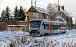 VT 020 der MRB verlsst am 10.12.10 Leipzig-Thekla Richtung Eilenburg.