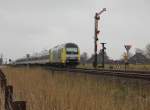 ER 20-001 (223 001) mit NOB nach Niebll hat Einfahrt nach Klanxbll von Westerland kommend. Aufgenommen am 09.04.2012.