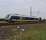 VT 648 188 der NWB auf  Werkstattfahrt  auf der SFS aus Richtung Hannover kommen.