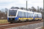 18.3.2021 - Nordwestbahn VT648 084 und VT648 088 als RE 18 von Osnabrück nach Wilhelmshaven.