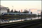 LINTs der NordWestBahn stehen im Hafengelnde von Osnabrck.