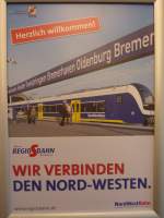 Ein Werbeplakat fr die neue Regio-S-Bahn Bremen am 12.12.2010