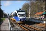 Ausfahrt NWB VT 643316 nach Bielefeld am 17.1.2015 um 12.56 Uhr in Wellendorf.