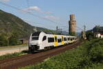 460 001 der  Mittelrheinbahn  am 20. Juli 2021 bei Oberwesel.