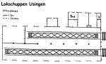 Grundri-Skizze des Lokschuppens Usingen (Stand 1. Hlfte der 1980iger Jahre)