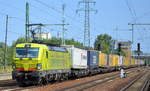 TXL mit der Alpha Trains Vectron  193 552  [NVR-Nummer: 91 80 6193 552-7 D-ATLU] und KLV-Zug am 29.08.19 Bahnhof Flughafen Berlin Schönefeld.