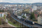 Die für TXL fahrende 189 086 mit einem UKV-Zug bei Brugg am 23.