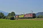 Die TXL-Vectrons 193 555  Off Road  und 193 552  Responsibility driven  durchfahren am 20.07.2020 Niederaudorf