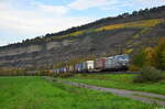 ELL/ TX Logistik Werbelok 193 267-2  Edelstahl  zieht ihren KLV in Richtung Würzburg.