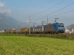 BR 185 513, BR 185 540 und eine weitere 185er am 13.10.07 bei Schwaz