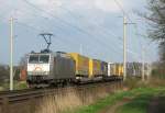 185 538-6 der TX Logistik zieht am 8.04.09 den DGS 43141 ALSK - Verona durch Reinfeld (Holst.) Richtung Sden. 