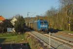 185 514-7 mit Autotransportwagen in Fahrtrichtung Sden bei Ludwigsau Friedlos. Aufgenommen am 06.04.2010.