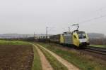 TXL 182 511 mit einem KLV Zug am 12.11.2011 bei Treuchtlingen. Eigentlich hatten verschiedene Wetterberichte bereinstimmend fr den gestrigen Samstag einiges an Sonnenschein fr diese Region vorhergesagt, aber leider war hielt sicher der dicke Hochnebel den ganzen Tag...