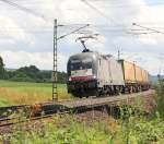 182 529 (ES 64 U2-029) mit KLV-Zug in Fahrtrichtung Norden.