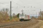 185 531-1 (TX Logistik) mit einen KLV-Zug in Richtung Fulda (11.2012)