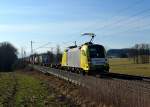 182 595 mit DGS 43100 nach Wanne Eickel am 10.03.2012 bei Hilperting.