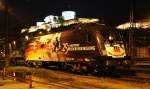 Hier noch eine Nachtaufnahme der 182 560-3  25 Jahre Deutsche Wiedervereinigung  von TXL (EX WLB Cargo) am Abend des 3.5.2015 vor der Festung in Kufstein.