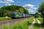 193 275 ELL/TXL mit einem LKW-Walter KLV-Zug bei Postbauer-Heng Richtung Nürnberg, 26.06.2020