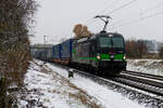 193 264 ELL/TXL mit einem LKW-Walter KLV-Zug bei Postbauer-Heng Richtung Regensburg, 01.12.2020