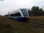 Ein Triebwagen der UBB bei Barth am 30.11.2014