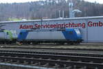 Alpha Trains 185 519-6 am 05.04.2023 bei der Uwe Adam EVU GmbH in Eisenach.