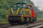 DE 28 der Dortmunder Eisenbahnen im Verbund mit DE 732 Veolia Transport (vormals Connex) am 19.07.2007 in Datteln in Westfalen.