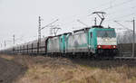 VPS 186 131-9 in Doppeltraktion mit der 186 245-7 kommend aus Lüneburg.