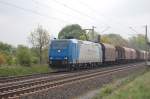 185 530-3 VPS mit Stahlzug am 23.04.2009 am Mittellandkanal bei Peine