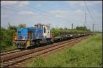 VPS 1505  175 Jahre Deutsche Eisenbahnen  und einem Zug mit langen Doppel-T-Trgern Richtung Hannover (gesehen Lehrte-Ahlten b. Hannover 24.06.2010)