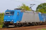 185 519-6 ohne VPS Beschriftung am 26.04.2011 bei Woltorf .Schade das es nun die Doppelbespannung mit 185 530-3 nie mehr gibt