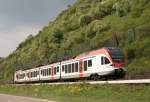 VIAS ET 407 als SE 25014 (Frankfurt [Main] Hbf–Neuwied) am 11.04.2014 zwischen Kamp-Bornhofen und Filsen