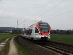 VIAS Stadler Flirt 413 am 11.03.16 bei Niederwalluf an der Rechten Rheinstrecke