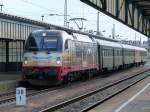 Seltener Besuch in Zwickau.Alex 183 001 hat den Schwarzenberger Museumszug aus Potsdam gebracht wo er von 112 708 übernommen wurde.28.06.2014.