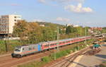 185 689 mit RE10 Tübingen-Heilbronn am 11.09.2020 in Oberesslingen. 