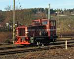 Westerwaldbahn (WEBA) Lok 1 (V 26.1) am 07.02.2011 in Betzdorf/Sieg - Bruche.