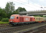 Die WLE 22 (92 80 1223 056-3 D-WLE) bespannte am 30.06.2021 den  Warsteinerzug  von München-Riem nach Warstein und durchfährt hier Bad Hersfeld.