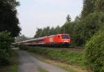 Elektrolok 81 der Westfälischen Landeseisenbahn WLE bespannte am 5.9.2014 einen Müller Sonderzug nach Lübeck.